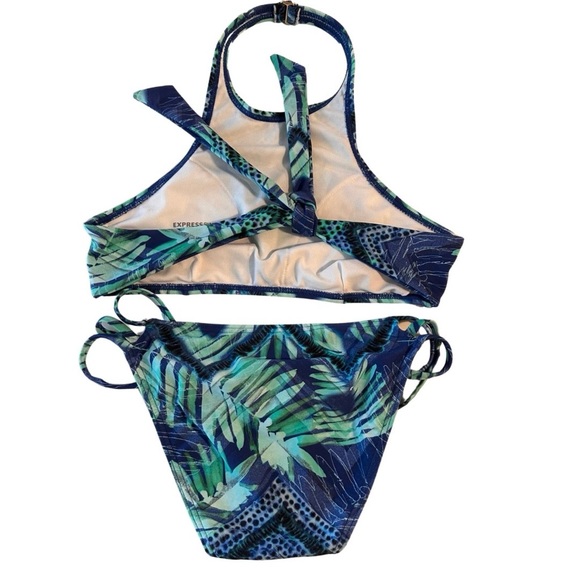 Express High Neck Halter Bikini Top with Three Strap Cut-Out Bottom - Picture 7 of 12